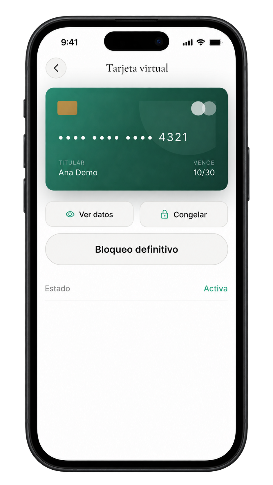 Carte virtuelle Genbia Wallet