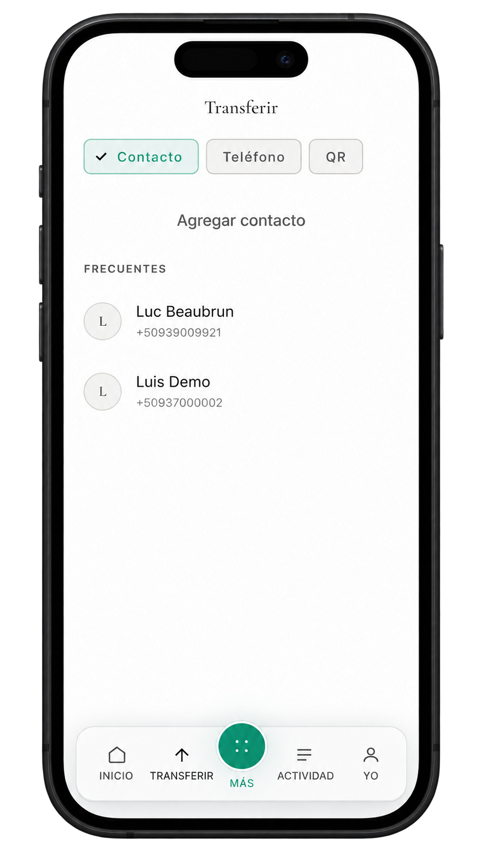 Flux de transfert Genbia Wallet